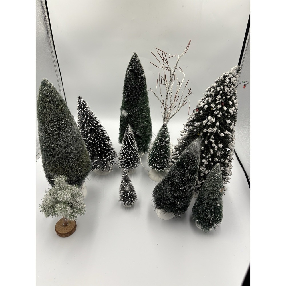 Christmas Village Trees Set 10  Lemax And Unbranded
